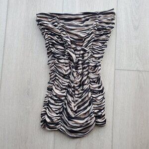 brown zebra stripe tube top size medium